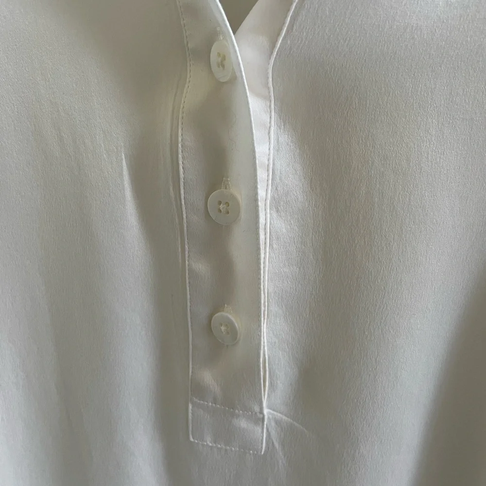 White Women's Silk Cabi Blouse - Picture 3 of 7